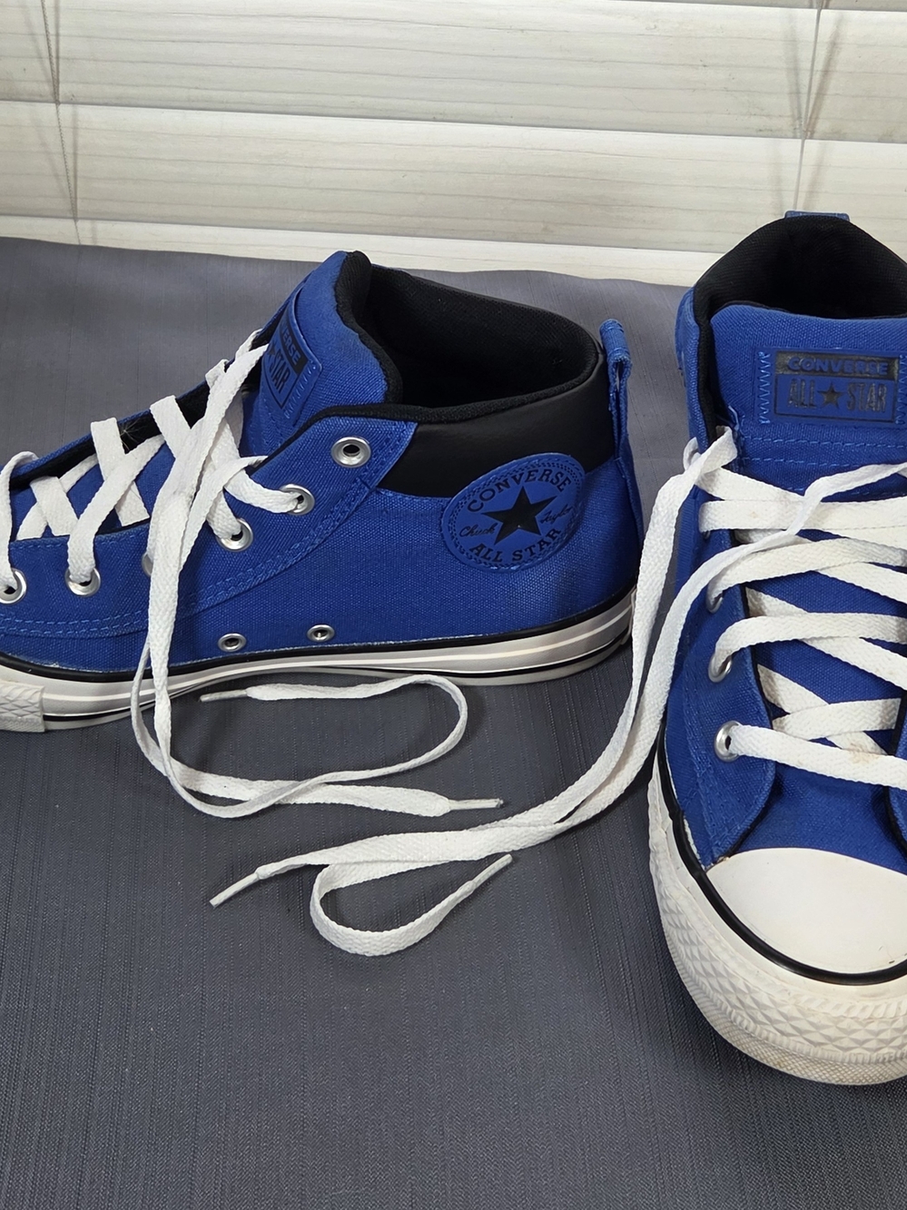 Converse Royal Blue High-Top Sneakers with White Laces